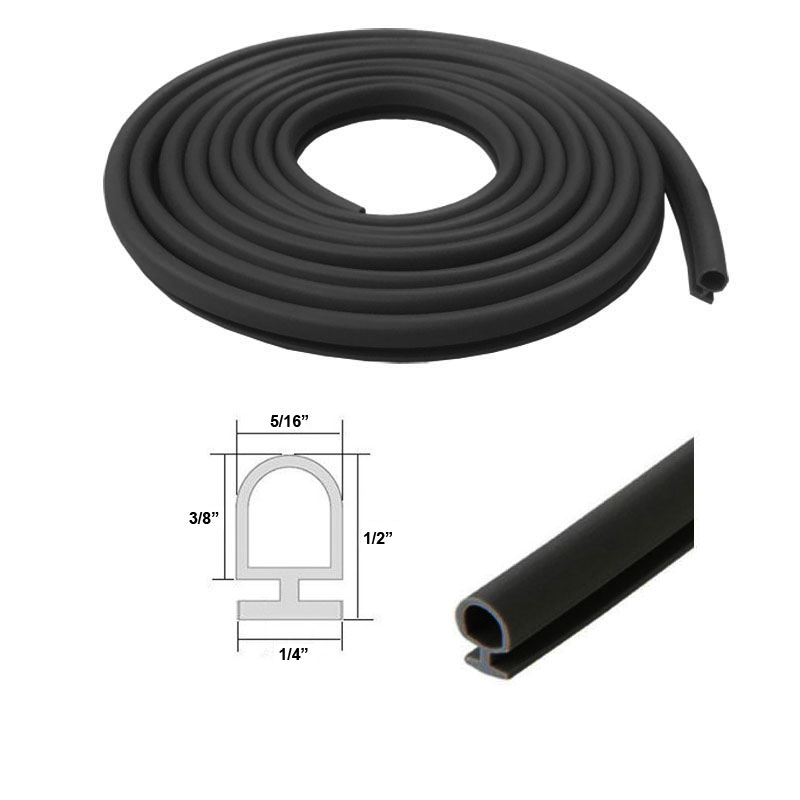 Black Bulb Type Gasket Weatherstrip, 5/16&quot; Width, 1/4&quot; Backing - 20 Ft.  | CRE20