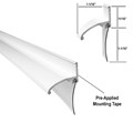 Gordon Glass&#174; White Framed Shower Door Replacement Bottom Deflector with Vinyl Sweep and Pre-applied Mounting Tape - 30" Long