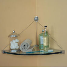 12&quot; x 12&quot; Corner Cable Glass Shelf Kit | E1212C0CA | E1212C0CA