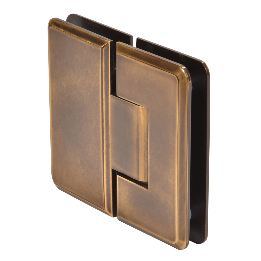 CRL Cologne 180 Series Vintage Brass 180&#176; Glass-to-Glass Hinge | C0L180VBR