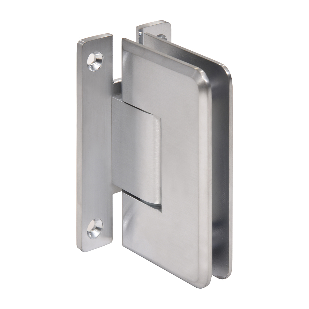 CRL Brushed Chrome Cologne 337 Series Adjustable Wall Mount Full Back Plate Hinge | C0L337BCH