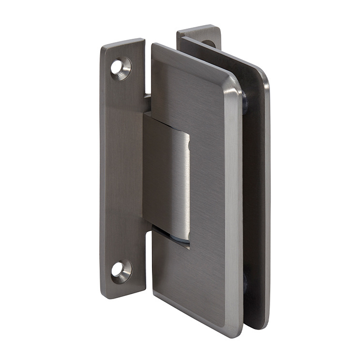 CRL Brushed Nickel Cologne 337 Series Adjustable Wall Mount Full Back Plate Hinge | C0L337BN