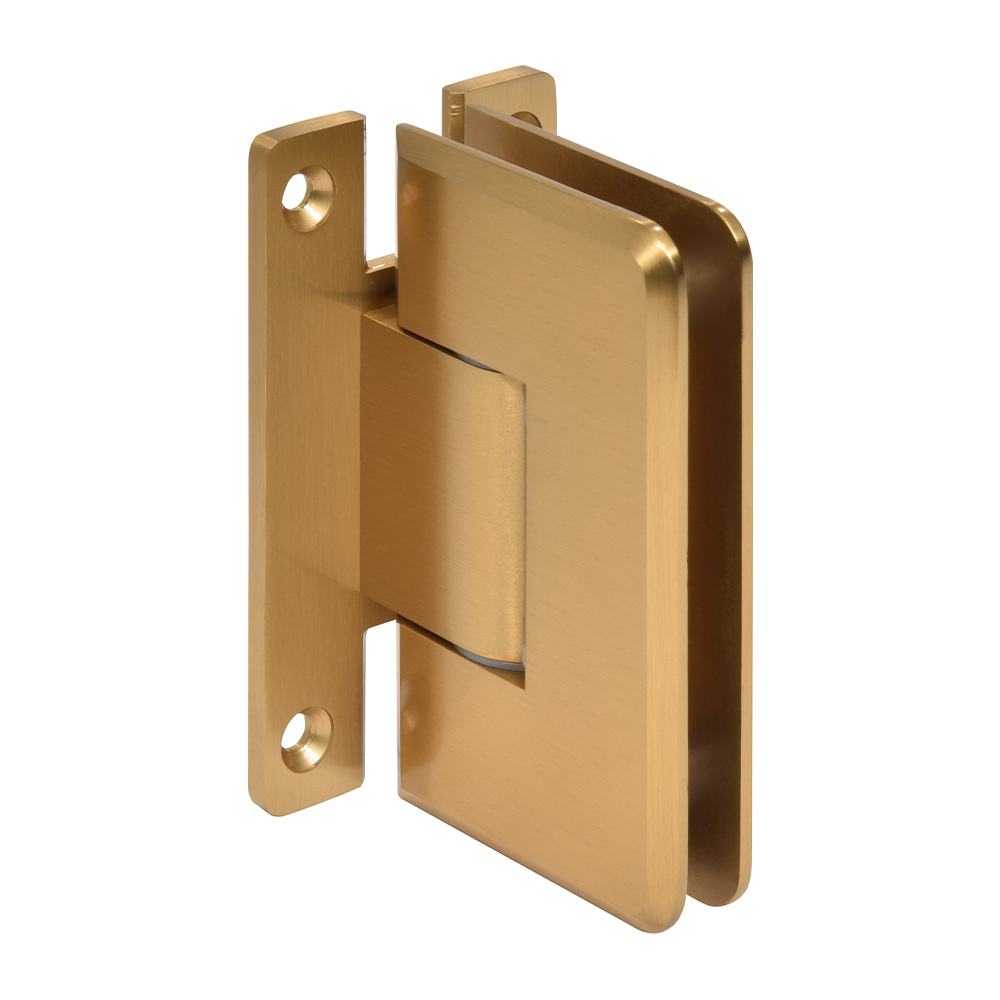 CRL Modern Gold Cologne 337 Series Adjustable Wall Mount Full Back Plate Hinge | C0L337MG