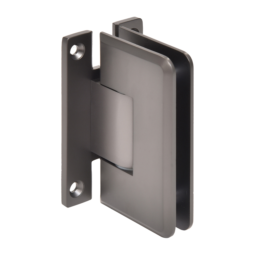 CRL Matte Gun Metal Cologne 337 Series Adjustable Wall Mount Full Back Plate Hinge | C0L337MGM