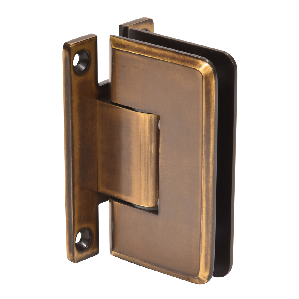 CRL Vintage Brass Cologne 337 Series Adjustable Wall Mount Full Back Plate Hinge | C0L337VBR