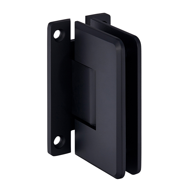 CRL Matte Black Cologne 537 Series Wall Mount Full Back Plate Standard Shower Door Hinge with 5&amp;#186; Offset | C0L537MBL