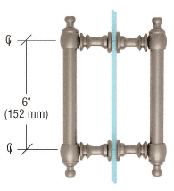 CRL Brushed Nickel 6&quot; Colonial Style Back-to-back Pull Handle  | C0L6X6BN