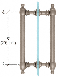 CRL Brushed Nickel 8&quot; Colonial Style Back-to-Back Pull Handle | C0L8X8BN