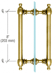 CRL Polished Brass 8&quot; Colonial Style Back-to-Back Pull Handle  | C0L8X8BR