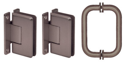 CRL Oil Rubbed Bronze Cologne Shower Pull and Hinge Set | C0LS30RB