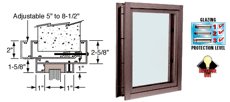 C.R. Laurence CRL Duranodic Bronze Aluminum Clamp-On Frame Interior Glazed Vision Window | C0V1DU