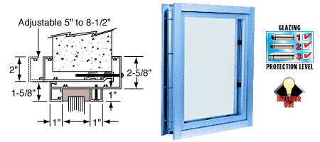 C.R. Laurence CRL Kynar Painted (Specify) Aluminum Clamp-On Frame Interior Glazed Vision Window | C0V1K