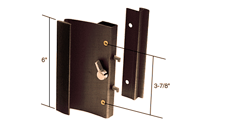 C.R. Laurence HookStyle Surface Mount Sliding Glass Patio Door Handle for Ador/HiLite Doors , 3-7/8&quot; Screw Holes, Black | C1015