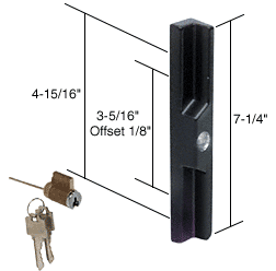 C.R. Laurence Black Pull and Keyed Locking Unit for Adams Rite and W&amp;F Latches | C1041
