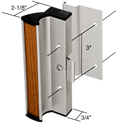 C.R. Laurence CRL Aluminum Clamp-Style Surface Mount Sliding Glass Door Handle 3&quot; Screw Holes for International Doors | C1055