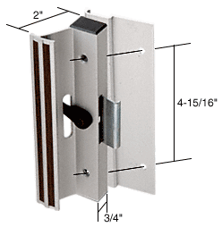C.R. Laurence CRL Aluminum Clamp-Style Surface Mount Sliding Glass Door Handle 4-15/16&quot; Screw Holes for Lupton and Rolleze Doors | C1077