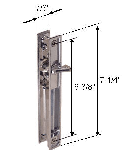 Chrome Non-Keyed Sliding Glass Door Handle Set; 6-3/8&quot; Screw holes-Miller (Mil-Door) | C1086 | C1086
