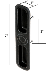 C.R. Laurence Outside Pull for International Patio Doors, Black, 3&quot; Screw Holes | C1087