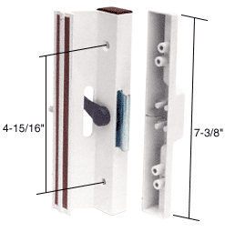 C.R. Laurence White Clamp-Style Surface Mount Sliding Glass Door Handle 4-15/16&quot; Screw Holes  | C1116