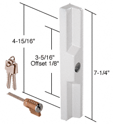 C.R. Laurence CRL White Pull and Keyed Locking Unit for Adams Rite and W&amp;F Latches | C1120