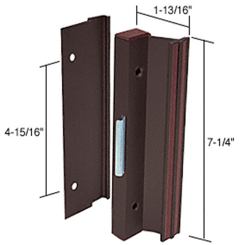 C.R. Laurence CRL Bronze Clamp-Style Surface Mount Sliding Glass Door Handle 4-15/16&quot; Screw Holes | C1163