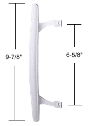 Strybuc Industries CRL Patio Door Handle Inside Pull, White, 6-5/8&quot; Screw Holes | C1196