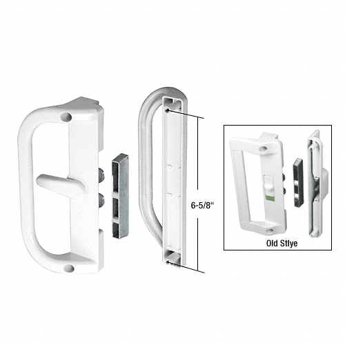 C.R. Laurence White Surface Mounted Hook Style Sliding Glass Door Handle 6-5/8 in Screw Holes | C1221