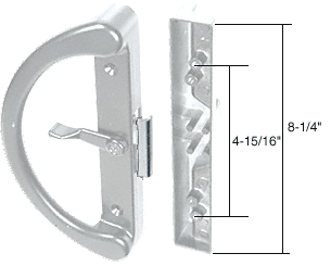 White Clamp-Style Surface Mount Sliding Glass Door Handle 4-15/16&quot; Screw Holes | C1223 | C1223