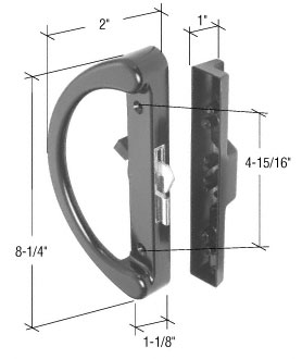 C.R. Laurence Surface Mount Hook Style Handle Set, 4-15/16&quot; Hole Centers, Black | C1252