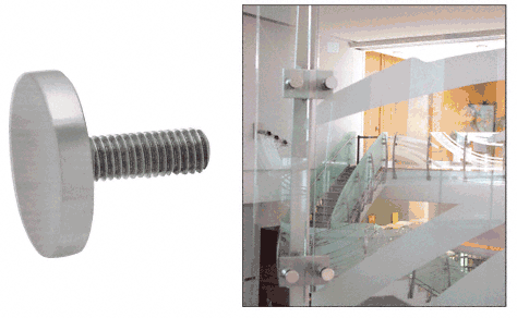 C.R. Laurence CRL 1-1/2&quot; Diameter Brushed Stainless Steel  Standoff Cap Assembly | CAP112BS