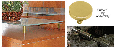 C.R. Laurence CRL Brass 1-1/2&quot; Diameter Custom Standoff Cap Assembly | CAP112CBR