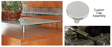C.R. Laurence CRL Satin Chrome Custom Cap Assembly for 1-1/4&quot; Custom Standoff Base | CAP114CSC