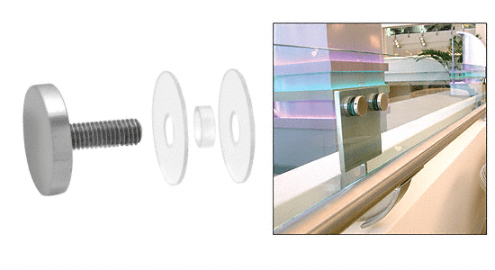C.R. Laurence CRL 2-1/2&quot; Diameter Custom Made Brushed Stainless Steel  Standoff Cap Assembly | CAP2BS25
