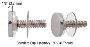 C.R. Laurence CRL Brushed Stainless Standoff Cap Assemblies for 3/4&quot; Standoff Bases | CAP34BS