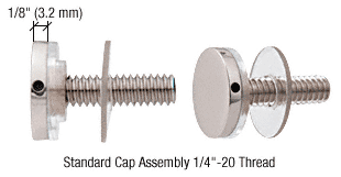 C.R. Laurence CRL Chrome Standoff Cap Assemblies for 3/4&quot; Standoff Bases | CAP34CH