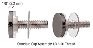 C.R. Laurence CRL Gun Metal Standoff Cap Assemblies for 3/4&quot; Standoff Bases | CAP34GM