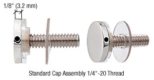 C.R. Laurence CRL Polished Stainless Standoff Cap Assemblies for 3/4&quot; Standoff Bases | CAP34PS