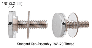 C.R. Laurence CRL Satin Chrome Standoff Cap Assemblies for 3/4&quot; Standoff Bases | CAP34SC