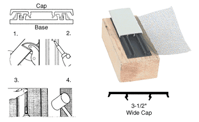C.R. Laurence CRL 3-1/2&quot; White Screen Tight Cap 96 in - Pack of 5 | CAP38W8