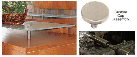 C.R. Laurence CRL Brushed Stainless Custom Cap Assembly for 3&quot; Custom Standoff Base | CAP3CBS