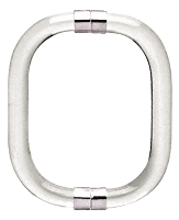 CRL 6&quot; Smooth Style Acrylic Back-To-Back Shower Door Pull Handle with Chrome Rings | CAP6X6CH