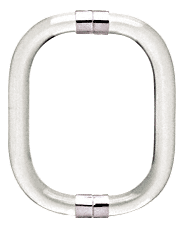 CRL 8&quot; Smooth Style Acrylic Back-To-Back Shower Door Pull Handle with Chrome Rings | CAP8X8CH