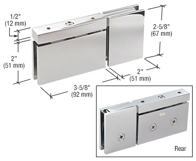 CRL Chrome Cardiff Top and Bottom Mount Pivot Hinge with U-Clamp | CAR07CH