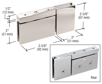 CRL Polished Nickel Cardiff Top and Bottom Mount Pivot Hinge with U-Clamp | CAR07PN
