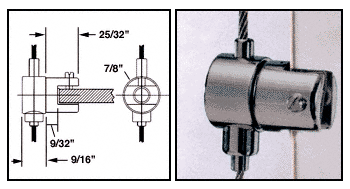 C.R. Laurence CRL Brushed Nickel Plated Adjustable Single Shelf Brackets for the Cable Display System | CB101
