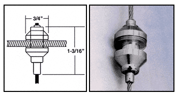 C.R. Laurence CRL Brushed Nickel Plated Drilled Glass Shelf Brackets for the Cable Display System | CB109