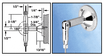 C.R. Laurence CRL Chrome Plated Hanger Pipe Base Fittings for Cable Display System | CB112