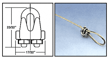C.R. Laurence CRL Cable Loop Securing Clamp for Cable Display System | CB118
