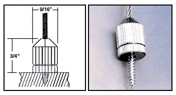 C.R. Laurence CRL Chrome Plated Short, Round Floor Base Fitting for Cable Display System  | CB84