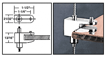 C.R. Laurence CRL Chrome Plated Fixed Single Shelf Brackets for the Cable Display System | CB92